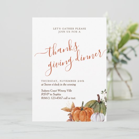 Invitation Mini Arc photo Merci Dîner Dîner Dîner (Debout devant)