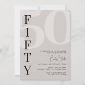 Invitation Mini Beige Cinquante Anniversaire (Devant)