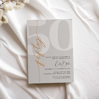 Invitation Mini Beige Cinquante Anniversaire