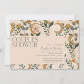 Invitation Mini Boho Blush Floral Moon Couples Douche (Devant)