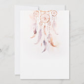 Invitation Mini Boho Feather Dreamcatcher Couples Douche (Dos)