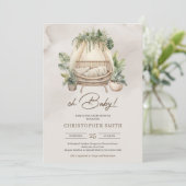 Invitation Mini Boho tropical verdure bébé bébé bébé bébé béb (Debout devant)