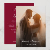 Invitation Mini-Bourgogne photo RSVP QR Code Mariage (Devant / Derrière)