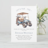 Invitation Mini chariot de golf pour une baby shower Par Tee (Debout devant)