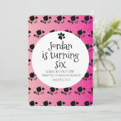 Invitation Mini Chat Kitten Animal de compagnie pattes rose f (Debout devant)