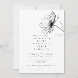 Invitation Mini Chic Floral Fête des mariées Tea Party