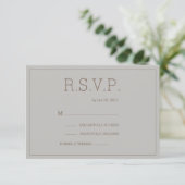 Invitation Mini chic or gris moderne mariage rsvp (Debout devant)