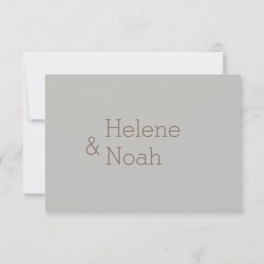 Invitation Mini chic or gris moderne mariage rsvp (Dos)