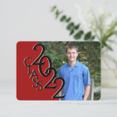 Invitation Mini Classe de 2022 Red Photo Graduation Invitatio (Debout devant)