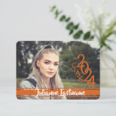 Invitation Mini Classe de 2024 Photo Varsity Orange (Debout devant)