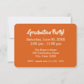 Invitation Mini Classe de 2024 Photo Varsity Orange (Dos)