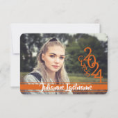 Invitation Mini Classe de 2024 Photo Varsity Orange (Devant)