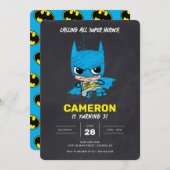 Invitation Mini Classic Batman Chalkboard Anniversaire (Devant / Derrière)