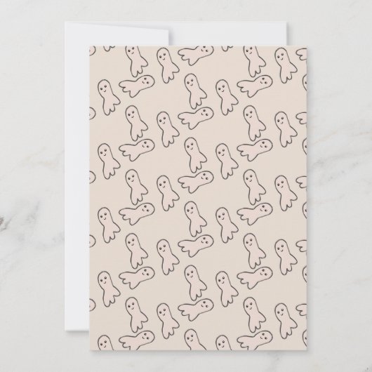 Invitation Mini Doodle Éffrayant Fantôme (Dos)
