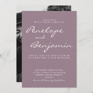 Invitation Mini-dusty violet script Mariage photo
