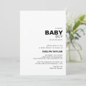 Invitation Mini Elegant Formal Baby Boy douche (Debout devant)