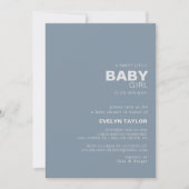 Invitation Mini Elégant Formal Blue Baby Girl douche (Devant)