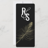 Invitation Mini Faux Or Plumes Bohême Détails (Dos)