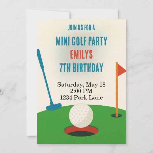 Invitation Mini Gold Party Anniversaire (Devant)