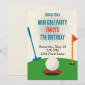 Invitation Mini Gold Party Anniversaire (Devant / Derrière)