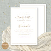 Invitation Mini-Gold Script Bordure 21ème anniversaire