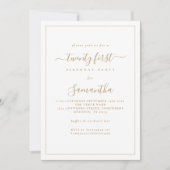 Invitation Mini-Gold Script Bordure 21ème anniversaire (Devant)