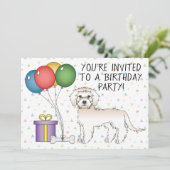 Invitation Mini Goldendoodle crème Anniversaire de chien de d (Debout devant)