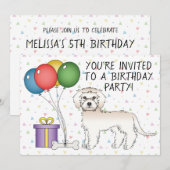 Invitation Mini Goldendoodle crème Anniversaire de chien de d (Devant / Derrière)