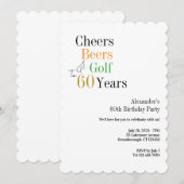 Invitation Mini Golf 60e Anniversaire Soeurs et bières (Devant / Derrière)