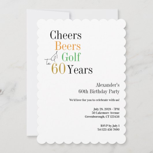 Invitation Mini Golf 60e Anniversaire Soeurs et bières (Devant)