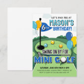 Invitation Mini Golf Birthday Invitation, Putt Putt Birthday  (Devant / Derrière)