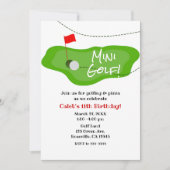 Invitation Mini Golf Golfing Vert Anniversaire Toute Fête (Devant)