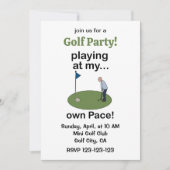 Invitation Mini Golf Minigolf Jouer À Mon Propre Rythme Fête (Devant)