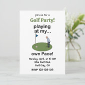 Invitation Mini Golf Minigolf Jouer À Mon Propre Rythme Fête (Debout devant)
