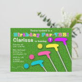 Invitation Mini Golf Par Tee Putt Putt Girl Anniversaire (Debout devant)
