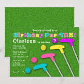 Invitation Mini Golf Par Tee Putt Putt Girl Anniversaire (Devant / Derrière)