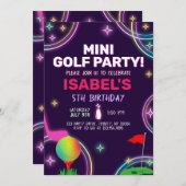 Invitation Mini Golf Party Birthday (Devant / Derrière)