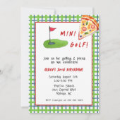 Invitation Mini Golf & Pizza Enfant fête d'anniversaire (Devant)