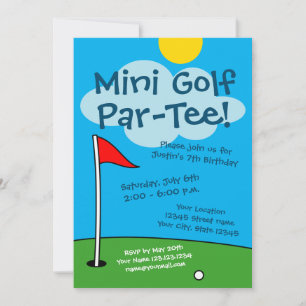 Invitation mini golf pour enfants golf miniature fêtes d'anni