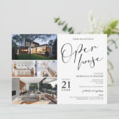 Invitation Mini Maison ouverte Noir & Blanc Immo 4 Photos (Debout devant)