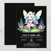 Invitation Mini Majestic Fairy Anniversaire (Devant / Derrière)