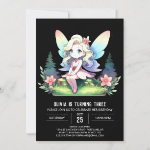 Invitation Mini Majestic Fairy Anniversaire