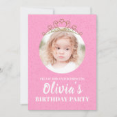 Invitation Mini mignon princesse Tiara Anniversaire Whimsical (Devant)