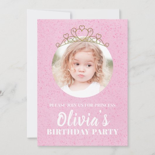 Invitation Mini mignon princesse Tiara Anniversaire Whimsical (Devant)