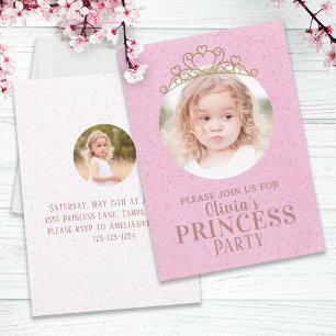 Invitation Mini mignon princesse Tiara Anniversaire Whimsical