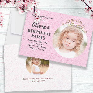 Invitation Mini mignon princesse Tiara Anniversaire Whimsical