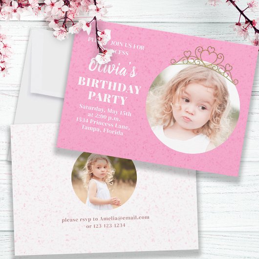 Invitation Mini mignon princesse Tiara Anniversaire Whimsical