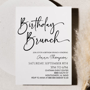 Invitation Mini minimaliste moderne fête de Brunch d'annivers