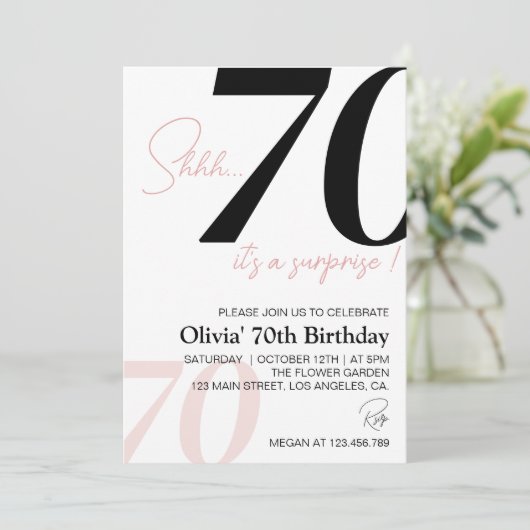Invitation Mini moderne 70e anniversaire (Debout devant)