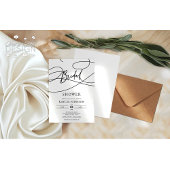 Invitation Mini-moderne design Script "nuptiale" douche